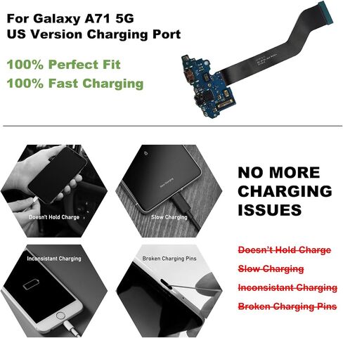 لاستبدال منفذ لوحة شحن USB Galaxy A71 5G، SM-A716U SM-A716U1 SM-A716V موصل لوحة قاعدة من النوع C لهاتف Samsung A71 5G مع الأدوات والتعليمات in Saudi Arabia