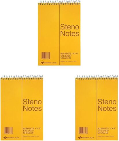 دفتر ملاحظات Rediform National Steno مع غطاء لوح بني، ورق أخضر مريح للعين، مسطر جريج، 6 بوصة × 9 بوصة، 60 ورقة (36646) in Kuwait