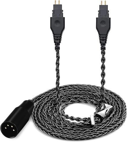 HD600 Audio Cable,8N Single Crystal Silver-Plated Mixed Cord Compatible with Sennheiser HD650 HD580 HD660S HD6XX HD565 HD545 Headphones 6.5ft 4PIN XLR in Saudi Arabia
