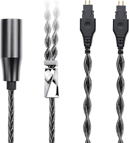 HD600 Audio Cable,8N Single Crystal Silver-Plated Mixed Cord Compatible with Sennheiser HD650 HD580 HD660S HD6XX HD565 HD545 Headphones 6.5ft 4PIN XLR in Saudi Arabia