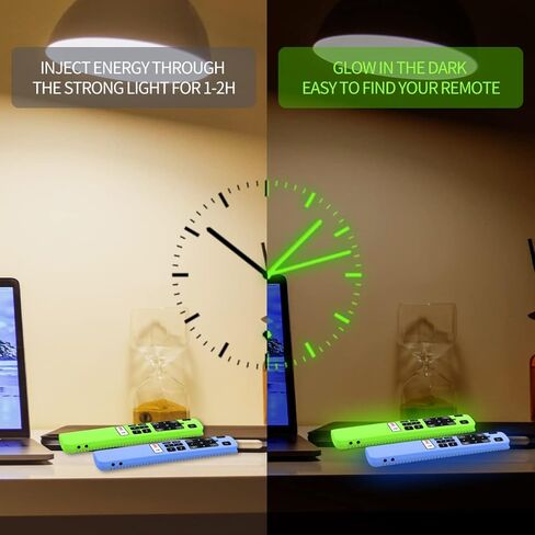 [2 Pack] WQNIDE Case for TCL RC802V FMR1 FNR1 Smart Voice Remote Control, Silicone Protective Cover Shockproof Anti Slip Anti-Lost Glowing(Glowgreen and Glowblue) in Kuwait