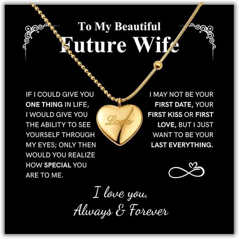 XanXara To My Soulmate Golden Heart Necklace for women, Soulmate Gifts from Husband - Elegant Romantic Jewelry Gifts for Her - Anniversary, Mother's Day & Birthday Present for Soulmate- I Love You, in Saudi Arabia