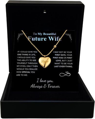 XanXara To My Soulmate Golden Heart Necklace for women, Soulmate Gifts from Husband - Elegant Romantic Jewelry Gifts for Her - Anniversary, Mother's Day & Birthday Present for Soulmate- I Love You, in Saudi Arabia