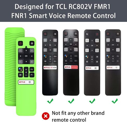 [2 Pack] WQNIDE Case for TCL RC802V FMR1 FNR1 Smart Voice Remote Control, Silicone Protective Cover Shockproof Anti Slip Anti-Lost Glowing(Glowgreen and Glowblue) in Saudi Arabia