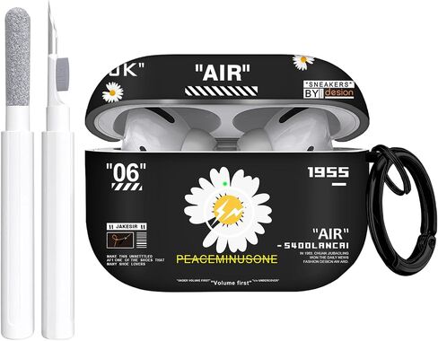 حافظة Airpods Pro، حافظات ناعمة من مادة TPU بنمط وجه مبتسم لطيف ورائع لحافظة Airpods Pro الجيل الأول، مقاومة للصدمات لحافظة Airpods Pro 2019 للرجال والنساء مع مجموعة أدوات تنظيف وسلسلة مفاتيح in Kuwait