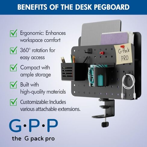 Desk Pegboard 2 PCS - Computer Desk Accessories Set for Office Home - Work Desk Organizer - Privacy Panel for Gaming Desk in Saudi Arabia