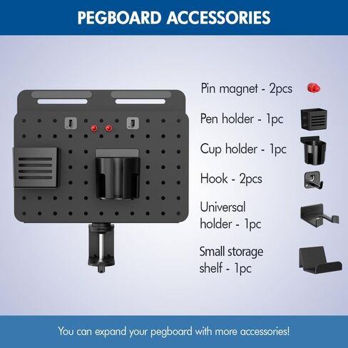 Desk Pegboard 2 PCS - Computer Desk Accessories Set for Office Home - Work Desk Organizer - Privacy Panel for Gaming Desk in Saudi Arabia