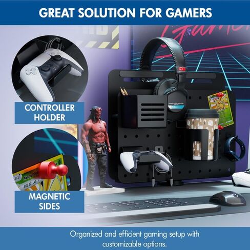 Desk Pegboard 2 PCS - Computer Desk Accessories Set for Office Home - Work Desk Organizer - Privacy Panel for Gaming Desk in Saudi Arabia