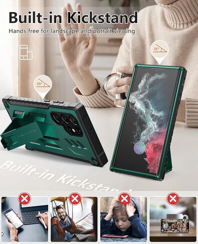 FNTCASE for Samsung Galaxy S22 Ultra Case, Built-in Screen Protector in Kuwait