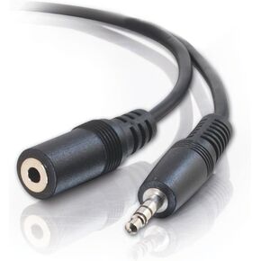 C2G Legrand 3.5mm Male to Female Cable, Stereo Audio Extension Cable, Black Auxillary Port Extension Cable, 5 Foot Audio Extension Cable, 1 Count, C2G 13787