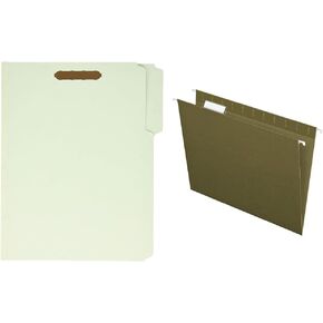 Pendaflex Pressboard Fastener Folders, 2 Fasteners, Letter Size, Light Green, 1" Expansion, 1/3-Cut in Left, Right, Center Positions, 25 Per Box (17178EE)