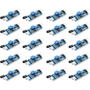 20pcs IR Infrared Obstacle Avoidance Sensor Modules for Arduino - Reflective Photoelectric Proximity Sensor, Ideal for Smart Car Robot, Arduino Car Distance Tracking,3.3V-5V DC
