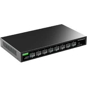 8 Port 10Gb Smart Web Managed SFP+ Switch,10G Optical Easy Managed SFP+ Ethernet Switch,Metal Fanless Home Lab Network Switch with Link Aggregation/QoS/VLAN/DHCP Client