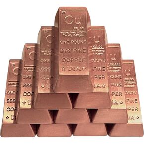1 Pound Copper Bar Ingot Paperweight - 999 Pure Chemistry Element Design with Certificate of Authenticity by Unique Metals in Kuwait