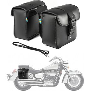 INNOGLOW Motorcycle Saddlebags Throw Over Bags Side Saddle Bags Password Lock PU Leather Black Universal for Harley Cruiser Bobber Chopper Suzuki Kawasaki