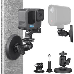 Gym Magnetic Phone Holder Mount, Metal Dual Powerful Magnetic Phone Holder Attach to Metal Surface Compatible with MagSafe, 360° Angle Adjustable Car Mount Holder suitable for All iPhone & Android