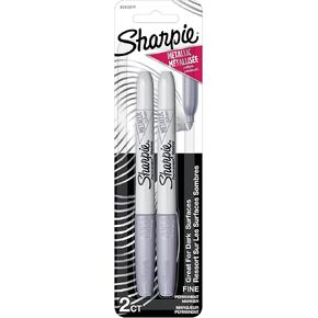Sharpie Metallic Permanent Markers, Fine Point, Assorted Colors, 6 Count
