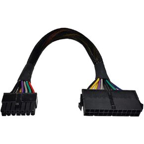 24 Pin to 14 Pin ATX PSU Main Power Adapter Braided Sleeved Cable for IBM Lenovo PCs and Servers 12-inch(30cm) (Long Type), Black