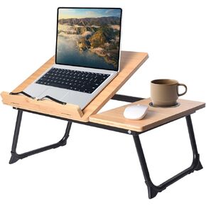 Portable Laptop Stand with Tray for Reading in Bed, Adjustable Ergonomic Design