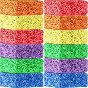Shappy 24 Blocks Modeling Foam Beads for Kids Foam Clay Foam for Education Preschool Toys for Kids Develop Creativity DIY Art Crafts, 6 Colors
