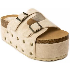 RF ROOM OF FASHION Women's Open Toe Slide on Footbed Platform Sandals