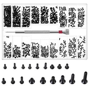 500 Pcs Tiny Micro Repair Screw Kit Small Replacement Screws Small Screws Assortment Kit Laptop Screws Kit Black Tiny Micro Electronic Screws Glasses Watches Repair Screws with Screwdriver