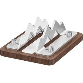 Walnut Wooden MacMini 2024 Stand for MacMini M4 M3 M2 M1, Micro Desktop Computer Host Vertical Dock Holder, Side Stand Storage Rack, Bracket Adjustable Slot Width(1-2.2 inch) AJBK03M