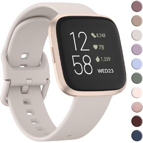 أساور AK الرياضية متوافقة مع Fitbit Versa 2 / Versa/Versa Lite/Versa SE، أساور معصم بديلة ناعمة كلاسيكية للساعة الذكية للرجال والنساء in Saudi Arabia