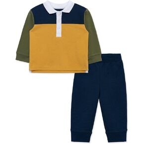 Little Me Clothes for Baby Boys' Long Sleeve Polo Shirt and Pant Sets, 12 Months - 4T