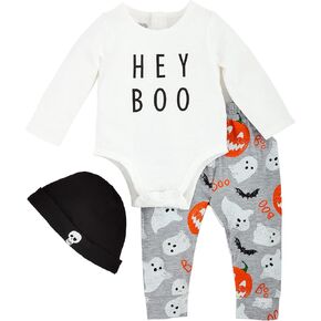 Mud Pie baby-boys Baby Boy Hey Boo Baby Bodysuit Set