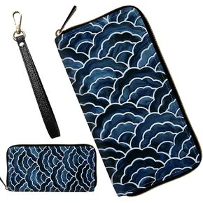 Wristlet Wallets for Women, Ladies Wallet Clutch Purse with Removable Wrist Strap Zip Around Large Capacity Card Holder Cash Pocket Cellphone Purse Travel Wristlet Bag, Cow Print
