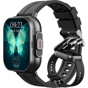 Smart Watch with Earbuds, Make/Answer Calls Wireless Earphones, Fitness Watch Heart Rate Monitor Blood Pressure Sleep Tracker Step Calories Counter, 2.01" Screen Smartwatches for iOS Android