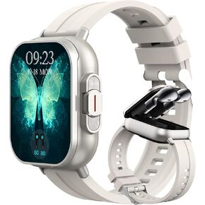 Smart Watch with Earbuds, Make/Answer Calls Wireless Earphones, Fitness Watch Heart Rate Monitor Blood Pressure Sleep Tracker Step Calories Counter, 2.01" Screen Smartwatches for iOS Android in Kuwait