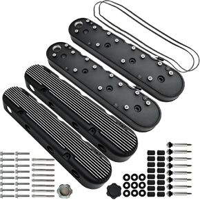 أغطية صمامات الألومنيوم المصقولة مع حوامل ملف وغطاء متوافق مع LS1 LS2 LS3 LS6 LS7 Chevy Small Block V8 293 325 364 376 427 in Kuwait