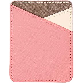 PU Leather Cell Phone Card Holder,Phone Pocket for Credit Card, Business Card and ID,Stick on Cell Phone Wallet for Phones (Watermelon Red)