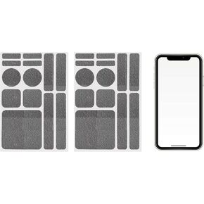 2 Pieces of Anti-Slip Cell Phone Grip Decal for Phones, Mice, Laptops, Tablets, Gaming Cases, and Crafting, Black