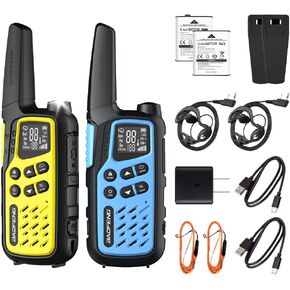 BAOFENG T25 Walkie Talkies for Adults Teens 22 FRS Channels Two Way Radio with 1400mAh Rechargeable Battery, VOX, NOAA, Flashlight, SOS, Dual Watch for Camping, Hiking, Biking, Family Outdoors, 2 Pack