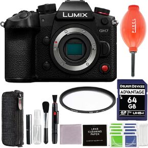 Panasonic Lumix GH7 Mirrorless Camera with Advanced Accessory and Travel Bundle | DC-GH7BODY | Extended 3 Years Panasonic Warranty