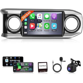 2+64G Android Car Radio Car Stereo for Toyota Tacoma 2015-2022,10.1 Inch Touchscreen Android Car Stereo with Wireless Carplay,Android Auto,Mirror Link,GPS,WiFi,Bluetooth,FM RDS,AHD Backup Camera