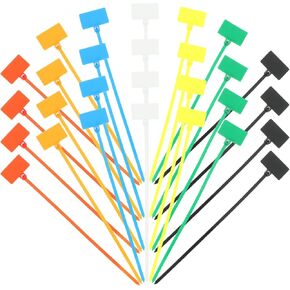 NUOBESTY 250pcs Plastic Cable Marker Ties Self Locking Cord Tag Ties Ethernet Cable Labels Wire Straps for for Home Office Outdoor Indoor Use(Random Color)