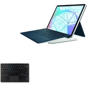 لوحة مفاتيح BoxWave متوافقة مع HP Chromebook x2 قابلة للفصل (11 بوصة) - لوحة مفاتيح بلوتوث SlimKeys مع لوحة التتبع، لوحة مفاتيح محمولة مع لوحة التتبع - أسود لامع