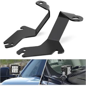 Nilight Ditch Light Brackets Hood Hinges Mount Bracket Kit for Auxiliary Offroad LED Pod Light Work Light on 2010-2023 Toyota 4Runner, 2 Years Warranty,Black, 91086B
