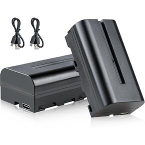 2 Pack NP-F550 Battery 2200mAh Replacement Battery for VILTROX DC-550 Camera Field Monitor, Rechargeable Battery Compatible with Godox Neewer Led Video Light/Ring Light/Camera Monitor