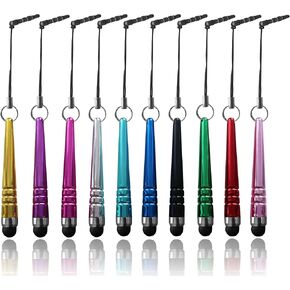 ICLOVER 10 قطع قلم شاشة لمس قصير حاد، قلم شاشة صغير مع موصل جاك 3.5 ملم لهاتف iPhone 14/13/12/11/PRO/Max/PRO/Max/SE2/X/XS MAX، iPad Pro/Air/Mini، iPod ، كيندل، سامسونج S21/S20+/نوت 20 in Kuwait