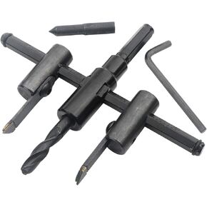 30mm-200mm Adjustable Circle Hole Cutter Set, Heavy Duty Wood Hole Saw Circle Cutter, Hole Saw Drill Bit kit, Wood Working Twist Hole DIY Tools for Woodworking