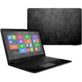 MightySkins Skin Compatible With HP 17t Laptop 17.3" (2017) - Black Leather | Protective, Durable, and Unique Vinyl Decal wrap cover | Easy To Apply, Remove, and Change Styles | Made in the USA