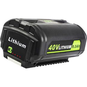 5.0Ah 40V Battery Replacement for Ryobi 40V Battery， Compatible with Ryobi 40v Lawn Mower Leaf Blower and Other Cordless Power Tools Battery and 40V Charger