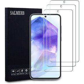 Samsung Galaxy A55 Screen Protectors (3 Pack), 9H Tempered Glass Film for Samsung Galaxy A55/A35 Anti-Scratch Anti-Fingerprint Glass Screen Protectors Zero Bubbles Ultra-clear 99.99%