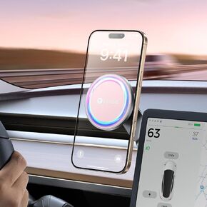 VICSEED Tesla Phone Mount【Strongest Magnet Power】Foldable Hidden Tesla Phone Holder Fit for All Phone, Tesla Model 3 Model Y for MagSafe Car Mount, Tesla Model 3 Accessories, Tesla Model Y Accessories