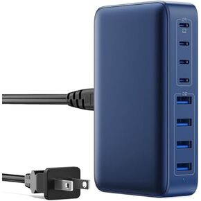 USB C Charger 200W USB C Charger Block,Upgraded GaN III 8-Port Fast Charging Station Hub,PD 65W Laptop Charger Adapter Compatible with MacBook Pro/Air,DELL,Steam Deck,iPhone 15/14/13,Galaxy S23/22 etc